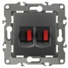 12-3112-12 ЭРА Розетка аудио двойная IP20 12 графит
