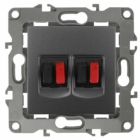 12-3112-12 ЭРА Розетка аудио двойная IP20 12 графит