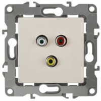 12-3113-02 ЭРА Розетка RCA IP20 12 слоновая кость