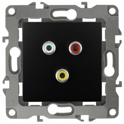 12-3113-05 ЭРА Розетка RCA IP20 12 антрацит