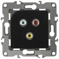 12-3113-06 ЭРА Розетка RCA IP20 12 чёрный