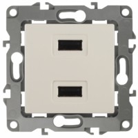 12-4110-02 ЭРА Устройство зарядное USB, 230В/5В-2100мА, IP20, Эра12, слоновая кость