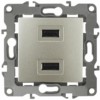 12-4110-04 ЭРА Устройство зарядное USB, 230В/5В-2100мА, IP20, Эра12, шампань