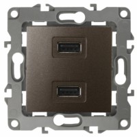 12-4110-13 ЭРА Устройство зарядное USB, 230В/5В-2100мА, IP20, Эра12, бронза