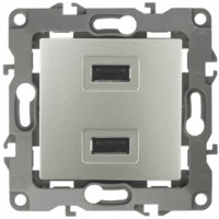 12-4110-15 ЭРА Устройство зарядное USB, 230В/5В-2100мА, IP20, Эра12, перламутр
