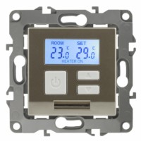 12-4111-04 ЭРА Терморегулятор универс. 230В-Imax16А, IP20, Эра12, шампань