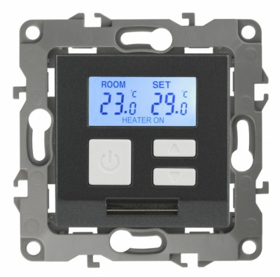 12-4111-12 ЭРА Терморегулятор универс. 230В-Imax16А, IP20, Эра12, графит