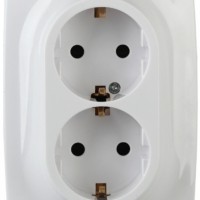 12А-2008-01 ЭРА Розетка 2X2P+E Schuko со шторками  16АХ-250В 12 Al+Cu белый