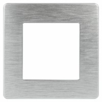 Рамка для розеток и выключателей ЭРА Серия 12 12-5101-03 на 1 пост, Сатин, алюминий