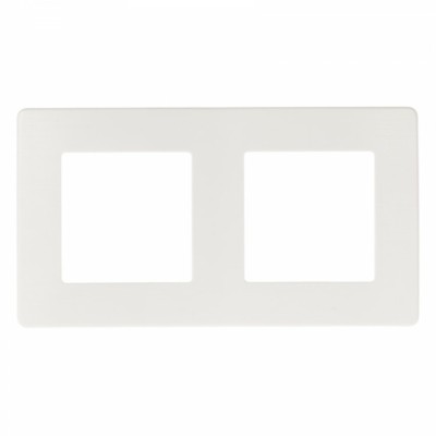 Рамка для розеток и выключателей ЭРА Серия 12 12-5102-01 на 2 поста, Сатин, белый