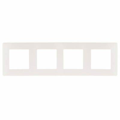 Рамка для розеток и выключателей ЭРА Серия 12 12-5104-01 на 4 поста, Сатин, белый