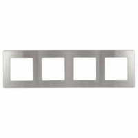 Рамка для розеток и выключателей ЭРА Серия 12 12-5104-03 на 4 поста, Сатин, алюминий