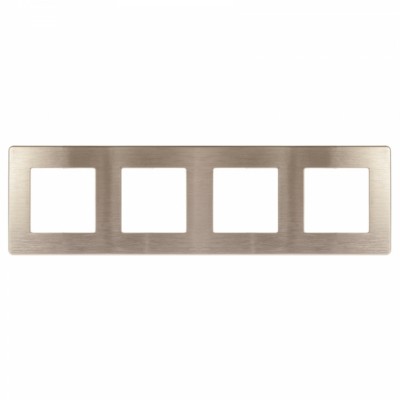 Рамка для розеток и выключателей ЭРА Серия 12 12-5104-13 на 4 поста, Сатин, бронза