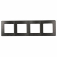 Рамка для розеток и выключателей ЭРА Серия 12 12-5104-12 на 4 поста, Сатин, графит