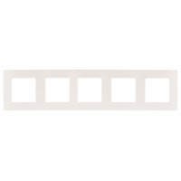 Рамка для розеток и выключателей ЭРА Серия 12 12-5105-01 на 5 постов, Сатин, белый