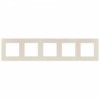 Рамка для розеток и выключателей ЭРА Серия 12 12-5105-02 на 5 постов, Сатин, слоновая кость
