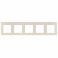 Рамка для розеток и выключателей ЭРА Серия 12 12-5105-02 на 5 постов, Сатин, слоновая кость