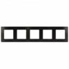 Рамка для розеток и выключателей ЭРА Серия 12 12-5105-06 на 5 постов, Сатин, чёрный