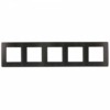 Рамка для розеток и выключателей ЭРА Серия 12 12-5105-05 на 5 постов, Сатин, антрацит
