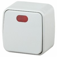 Выключатель 1кл. с инд. 10А-250В IP20 ОП Polo белый Intro Эра 3-102-01