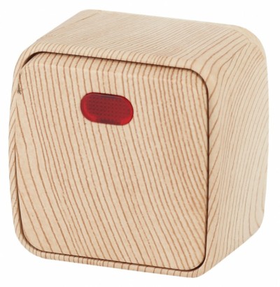 Выключатель 1кл. с инд. 10А-250В IP20 ОП Polo сосна Intro Эра 3-102-11