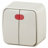 Выключатель 2кл. с инд. 10А-250В IP20 ОП Polo сл.кость Intro Эра 3-105-02