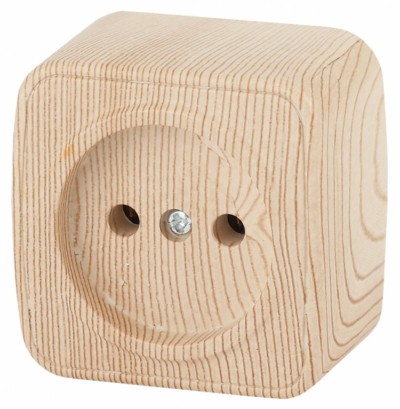 3-201-11 Intro Розетка 2P 16А-250В IP20 ОП Polo сосна