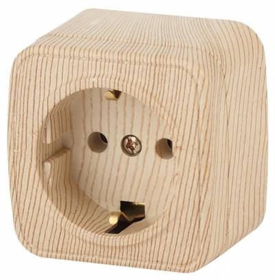 3-202-11 Intro Розетка 2P+E Schuko 16А-250В IP20 ОП Polo сосна