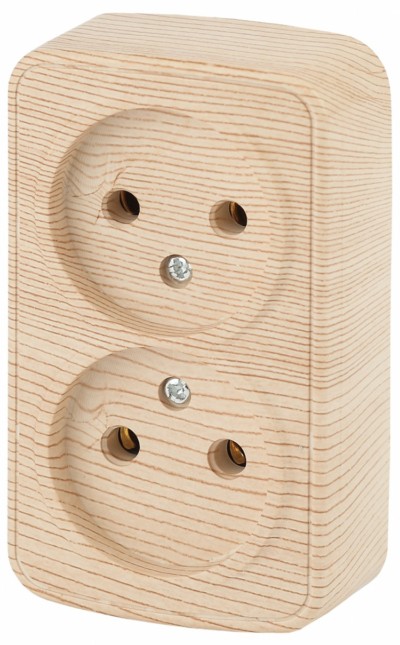 3-203-11 Intro Розетка 2х2P 16А-250В IP20 ОП Polo сосна