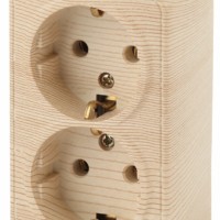 3-204-11 Intro Розетка 2х2P+E Schuko 16А-250В IP20 ОП Polo сосна