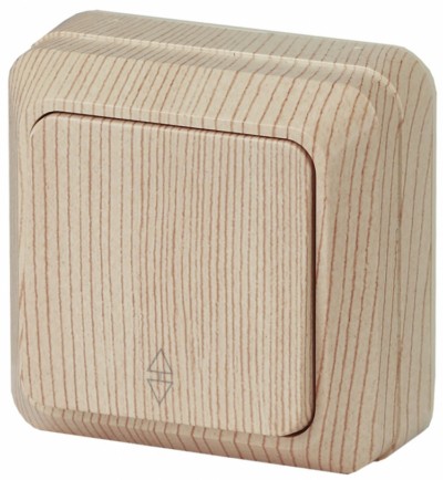 2-103-11 Intro Переключатель, 10А-250В, IP20, ОУ, Quadro, сосна