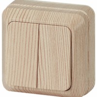 Выключатель 2кл. 10А-250В IP20 ОП Quadro сосна Intro Эра 2-104-11