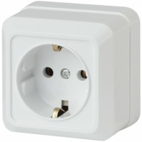 2-202-01 Intro Розетка 2P+E Schuko 16А-250В IP20 ОП Quadro белый