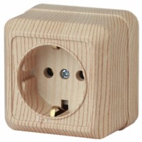 2-202-11 Intro Розетка 2P+E Schuko 16А-250В IP20 ОП Quadro сосна