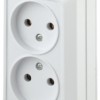 2-203-01 Intro Розетка 2х2P 16А-250В IP20 ОП Quadro белый