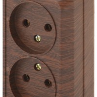 2-203-10 Intro Розетка 2х2P 16А-250В IP20 ОП Quadro венге