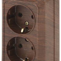 2-204-10 Intro Розетка 2х2P+E Schuko 16А-250В IP20 ОП Quadro венге