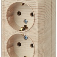 2-204-11 Intro Розетка 2х2P+E Schuko 16А-250В IP20 ОП Quadro сосна