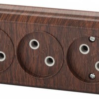 2-205-10 Intro Розетка 3х2P 16А-250В IP20 ОП Quadro венге