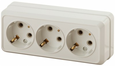 2-206-02 Intro Розетка 3х2P+E 16А-250В IP20 ОП Quadro сл.кость