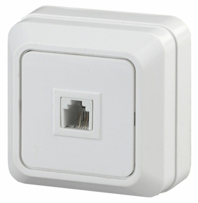 Розетка ТФ Intro RJ11 IP20 ОП Quadro белый
