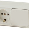 2-701-02 Intro Блок розетка+выкл. гориз. 10А-250В IP20 ОП Quadro сл.кость