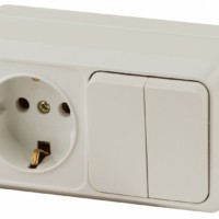 2-702-02 Intro Блок розетка+выкл. двойной гориз. 10А-250В IP20 ОП Quadro сл.кость