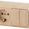 2-702-11 Intro Блок розетка+выкл. двойной гориз. 10А-250В IP20 ОП Quadro сосна