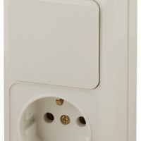 2-705-02 Intro Блок розетка+выкл. верт. 10А-250В IP20 ОП Quadro сл.кость