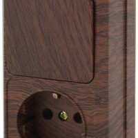 2-705-10 Intro Блок розетка+выкл. верт. 10А-250В IP20 ОП Quadro венге