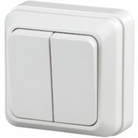 Выключатель 2кл. 10А-250В ОП Quadro белый Intro Эра 2Э-104-01