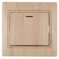 Выключатель 1кл. с инд. 10А-250В IP20 СП Plano сосна Intro Эра 1-102-11