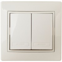 Выключатель 2кл. 10А-250В IP20 СП Plano сл.кость Intro Эра 1-104-02