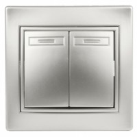 Выключатель 2кл. 10А-250В IP20 СП Plano алюминий Intro Эра 1-104-03